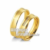 Aliancas Brasilia em Ouro 18k