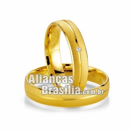 Alianca Brasília de noivado e casamento 18k 750