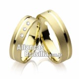 Alianças  de casamento com diamantes Df