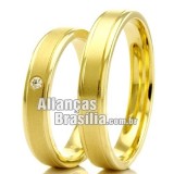 Alianças Brasilia em ouro 18k para casamento