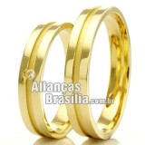 Alianças para casamento DF com diamante