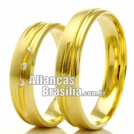 Alianças em ouro 18k noivado e casamento Df