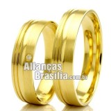 Alianças Brasilia em ouro 18k para casamento