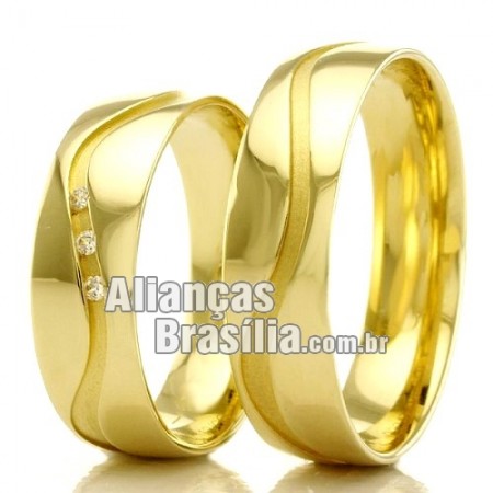 Alianças em ouro 18k 750 Brasilia