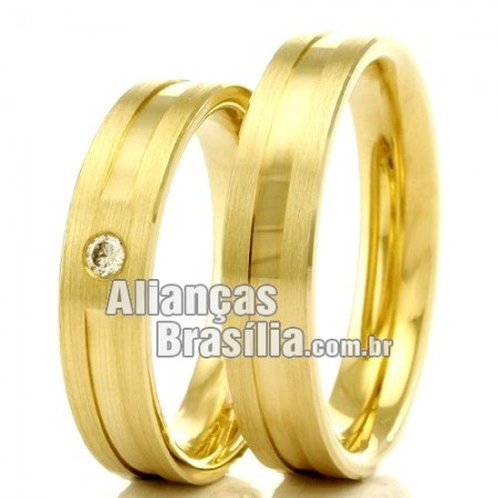 Alianças Brasilia  em ouro 18k 750