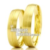 Alianças Brasilia em ouro 18k para noivado