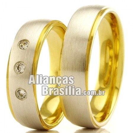 Alianças brasilia  em ouro 18k 750